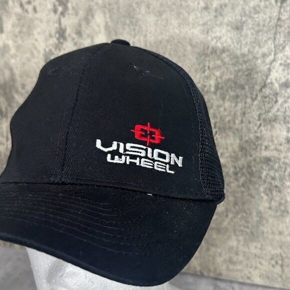 Vision Wheel Black Adjustable OS Trucker Snapback Cap - Picture 2 of 7
